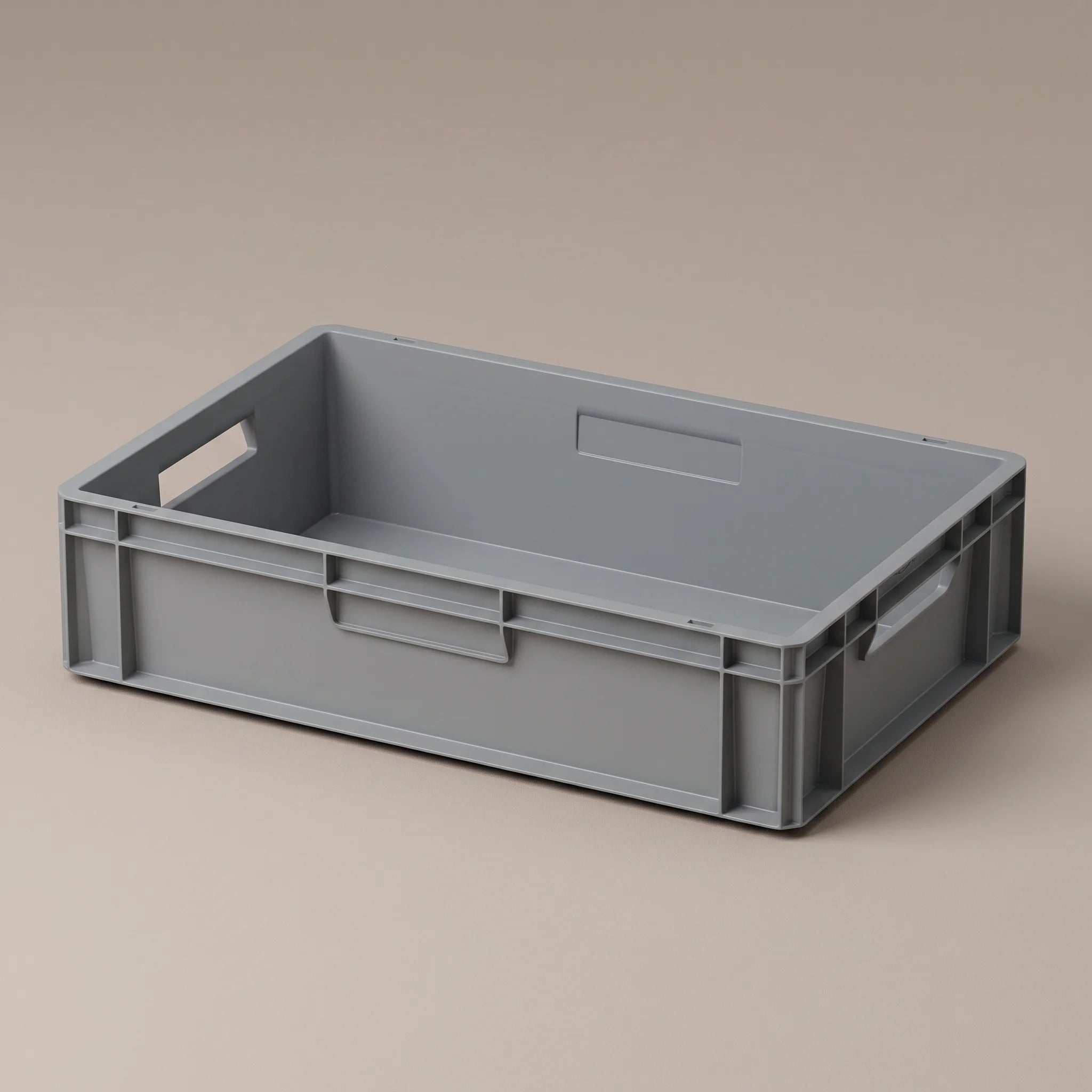 Graue Eurobox 60 × 40 × 15 cm für die hohe Zusatzbox